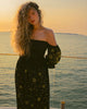 Black Embroidered Linen Dress || ZALXNDRA