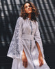 White Embroidered Linen Maxi Dress || ZALXNDRA