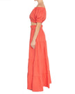 Robe longue en lin corail | ZALXNDRA