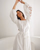 White Embroidered Linen Maxi Dress – Balloon Sleeves | ZALXNDRA