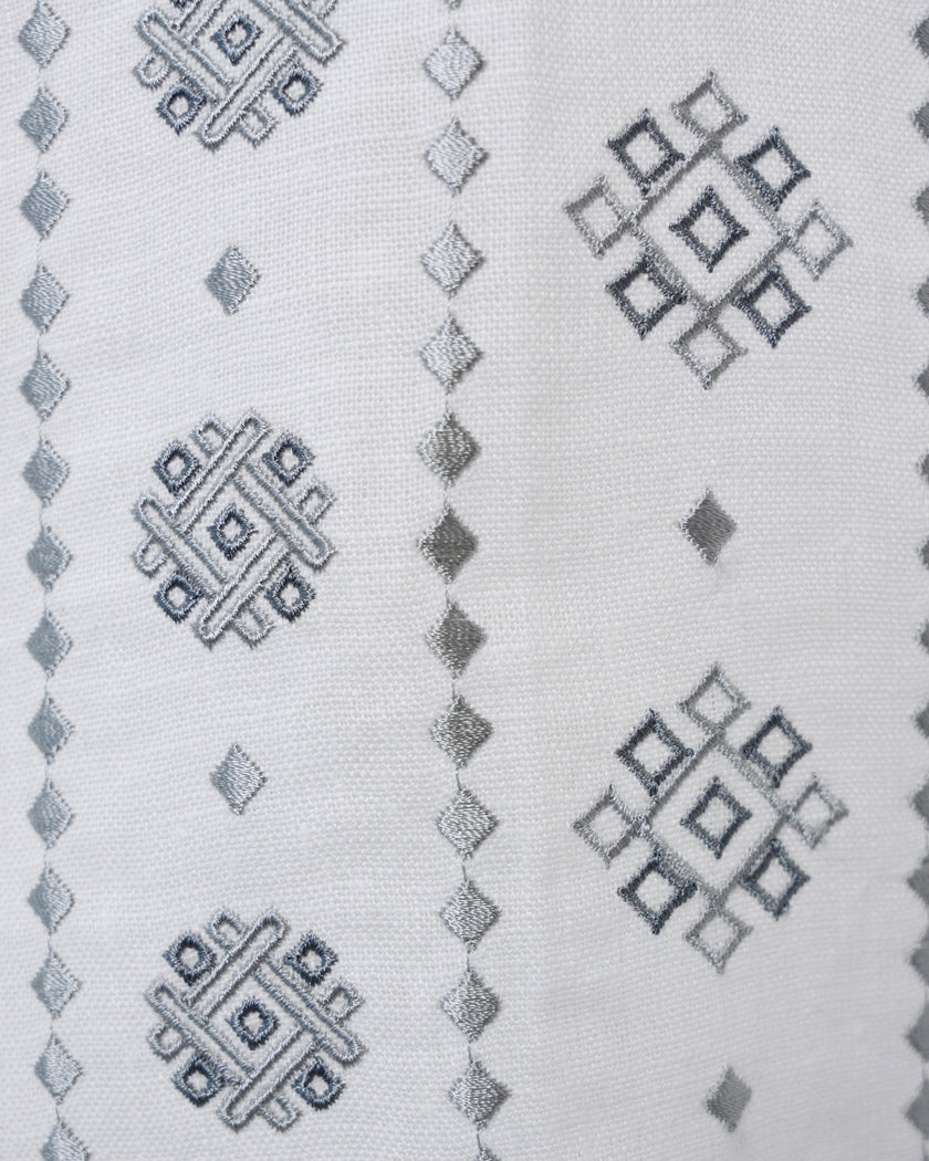 White Embroidered Linen Maxi Dress | ZALXNDRA