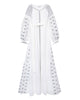 White Embroidered Linen Long Dress – Balloon Sleeves | ZALXNDRA